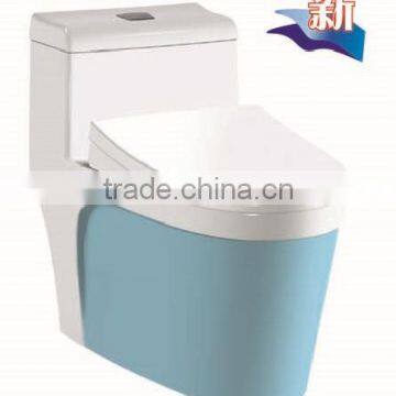 DK-8810B China sanitary ware one piece blue ceramic toilet