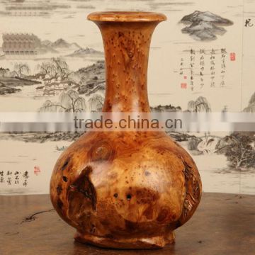 Fashion design Carved natural durable wooden vase