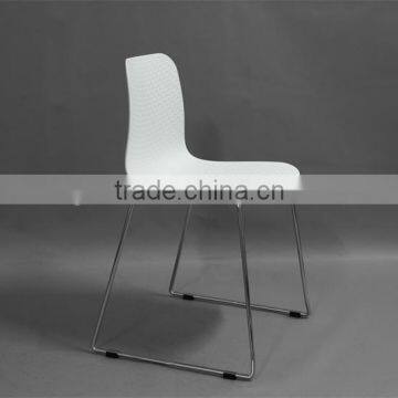 Cheap Dining Room Furniture Leisure Plastic Chair With Chrome Legs photo-5