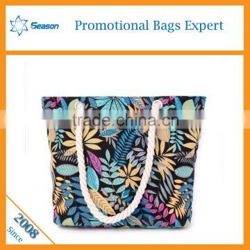 Hot sell fashion colorful summer printed manufacturer promotional cotton canvas tote beach bag                        
                                                                                Supplier's Choice