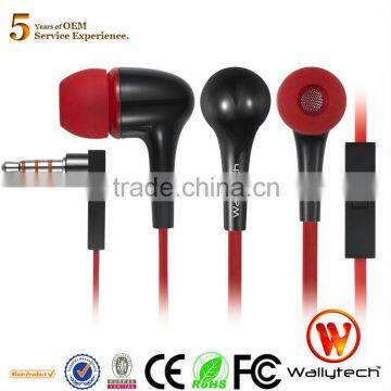 Wallytech Original WHF-129 Flat Cable In-Ear Cheap Earphones Earbud With Mic & On/Off Button