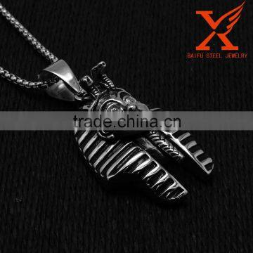 Stainless Steel Jewelry Hip Hop Essential Silver Black Pharaoh King Tut Pendant Big Middle and Small Size Jewelery photo-3