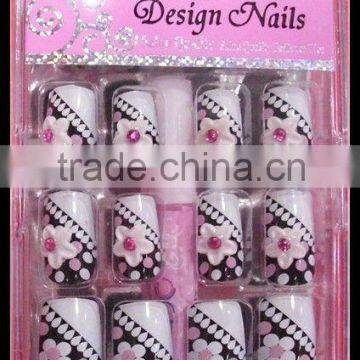 24pcs French Acrylic False Full Nail Tips + box HN1247