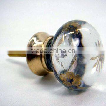 Painted Glass Knob with Metal Fittings - 1.25 inch