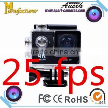 4k 25fps 2.0" LCD 173degree wide angle action camera waterproof mini wifi 4k sport camera