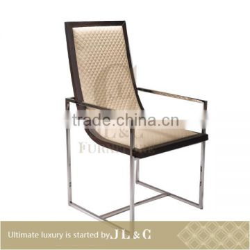 Luxury New design wooden single chair with stainless steel frame-AC00-06 single chair- JL&C Furniture