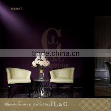 2014 New postmodern left arm dining chair restaurant use with oxhide leather, JC01-21 from china supplier-JL&C Furniture