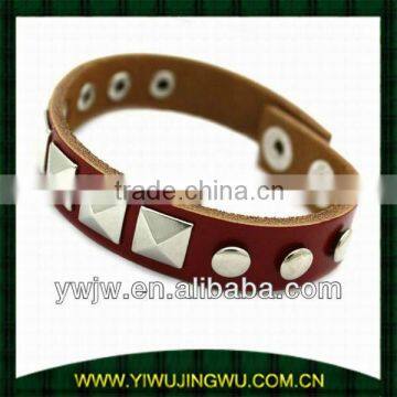 Red Leather Punk Bracelet 2013