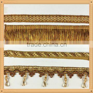 Factory direct sale fashion brush fringe for sofa , cushion cover fringe