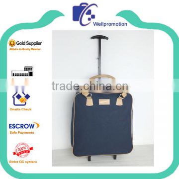 600D 20" mini luggage trolley with leather handles