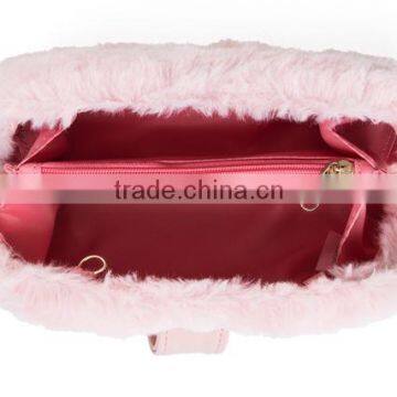 Pink Young Girl Plush Cross Body Bag Eco Friendly Fabric