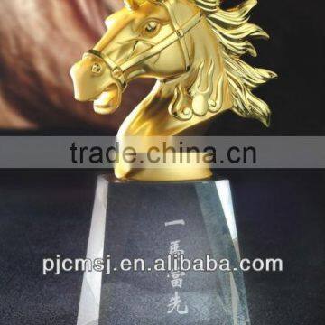 Exclusive Metal Horse Head with crystal base FOR NEW YEAR GIFT-CM-CM-004