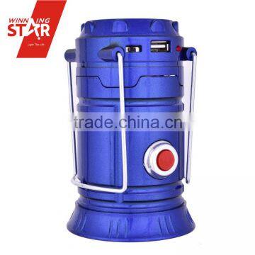 8+1W LED Collapsible Solar Rechargeable Lantern with USB Output