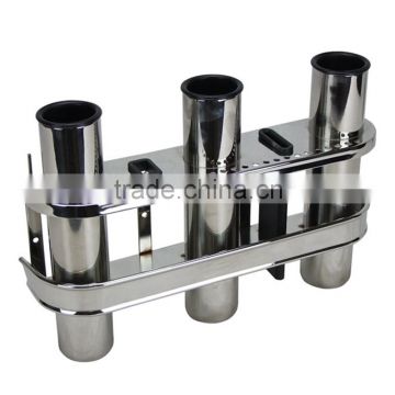 Stainless Steel Rod Holder Rack & Boat Organiser Triple Fishing Rod Storage