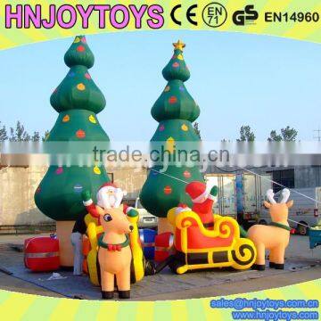 giant christmas tree with 25ft christmas inflatable santa(christmas decorations)