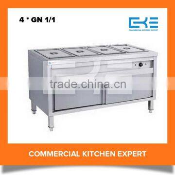 4 * GN 1/1 Stainless Steel Buffet Food Warmer Display With Cabinet