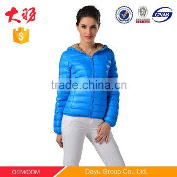 Light weight hoodie woman treach coat quilted down coat fabrics lady coat