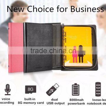 2016 new charger multi function 8000mah recorder powerbank with mp3