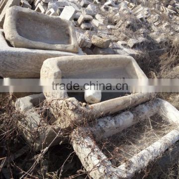 Various antique used stone trough