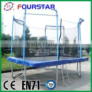 8FTx12F10FTx17FTrectangular cama elastica trampoline bed with safety net and ladder, best selling finess equipment