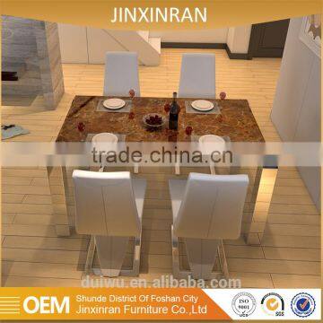 Foshan sale dining room furniture modern red and black marble dining table