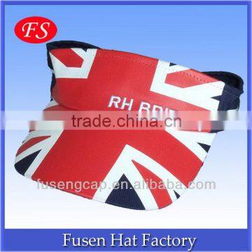 Fashion Leisure British flag Visor caps/printed visor hat