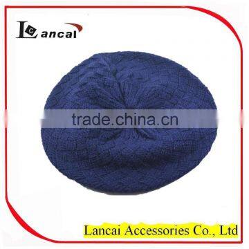 2015 Fashional Navy Cable Ladies' Knitted Baret