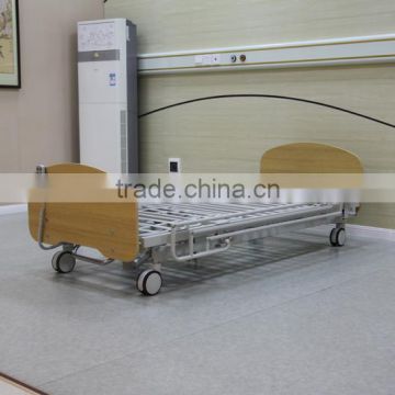 HOPE-FULL IEC Standard electric home care nursing bed, three functions, removable wooden head and foot panels