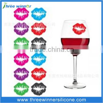 Suction cup wine glass marker silicone Promotional wine markers