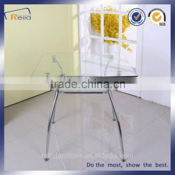 Glass Dining Table With Chromed Legs Dining Room Furniture