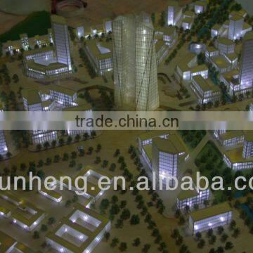 scale 1/500 urban planning 3D acrylic building model with lighting