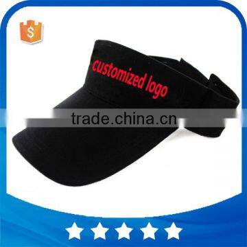 Promotional cotton sun visor hat summer black top hat black sun hat