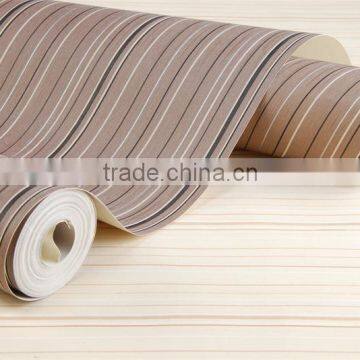 Paper Back Vinyl Coated Light Embossed Wallpaper Stripes photo-6
