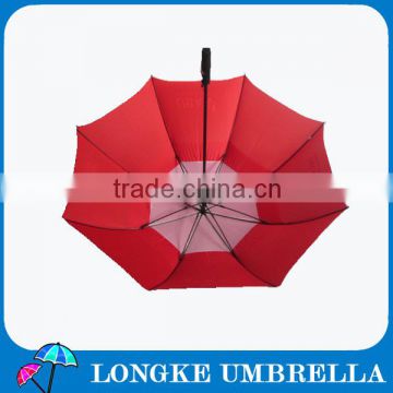 30" Windproof golf umbrella,doulbe layer,fiberglass frame.