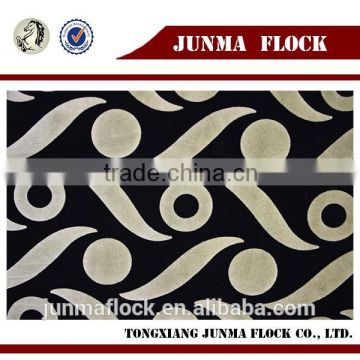 Green stripped pattern Manufacturer China Textile flock on flock fabric aisadi home textile