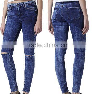 Fashion girls Middle-waist skinny ankle trousers 2014 high waist ladies denim jeans