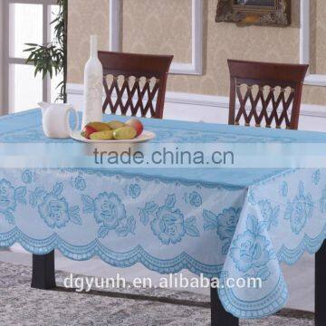 2015 Newest colorful flower design printed pvc table cloth with waved edge