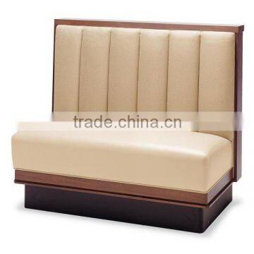 Modern Restaurant Leather Booths Sofa Wooden Base Seating for Sale