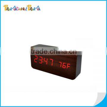 Genuine Wood LED Calendar Clock