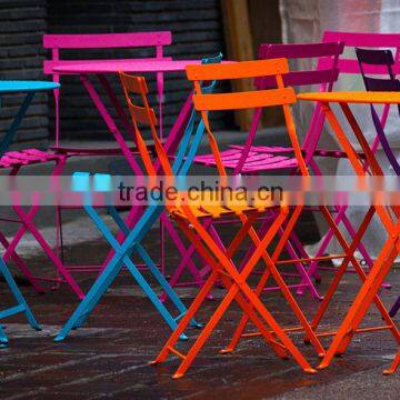 Outdoor Metal folding chair , Cafe restaurant multicolor metal folding Chair