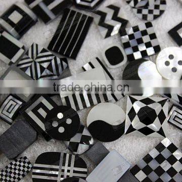 MOP+Black onyx mosaic,wholesale gemstone mosaic for cuff buttons