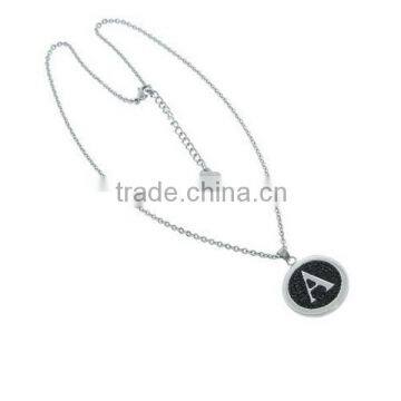 Stainless Steel Letter Pendant , Round U Black Pendant photo-5