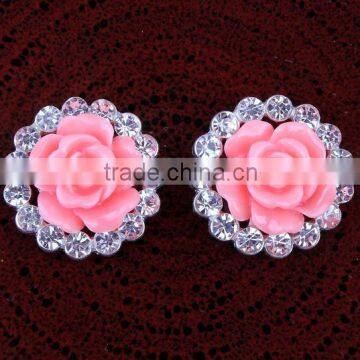 Floral Patterned Diamond Rhinestones With Chiffon Flower DIY Hair Accessories photo-6