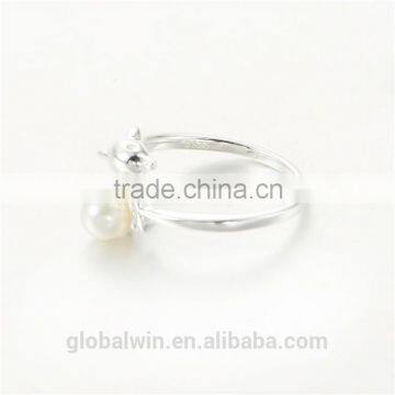 Engagement Gift Freshwater Pearl Solid Silver Rings For Sale photo-3