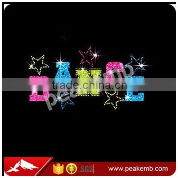 Beautiful Iron on Rhinestone Dance Glitter Vinyl Transfer for Shirt