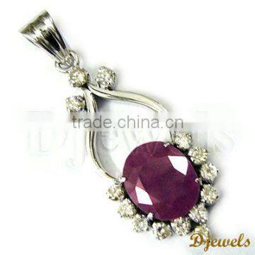 White Gold Diamond Pendant, Ladies Diamond Gold Pendant, Diamond jewelry
