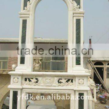 marble double fireplace mantel