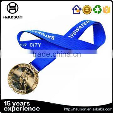 promotion wholesale custom heat transfer silk screen printed woven polyester nylon medal lanyard