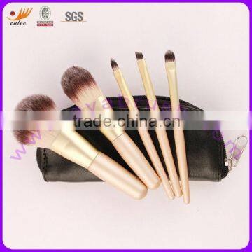 5pcs 100% Nylon Hair Wood Handle Mini/Gift Cosmetic Brush Set