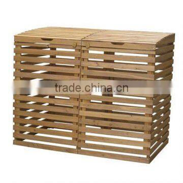 Large Cheap Outdoor Wooden Double Rubbish Bin